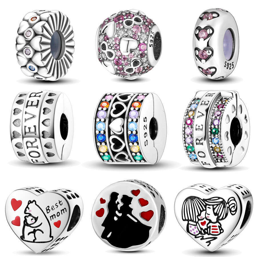 New 925 Sterling Silver Charm FOREVER clip beads Fit Charms Silver 925 Original Bracelet DIY Jewelry Making For women Gifts