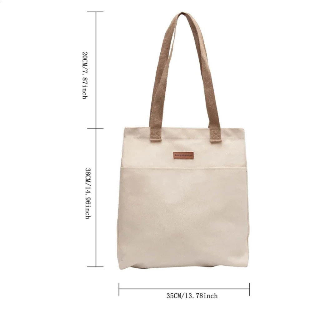 1Pc Womens Tote Bag Canvas Sewing Thread Large Capacity Advanced Sense Handbag Convenient Practical Females y240914