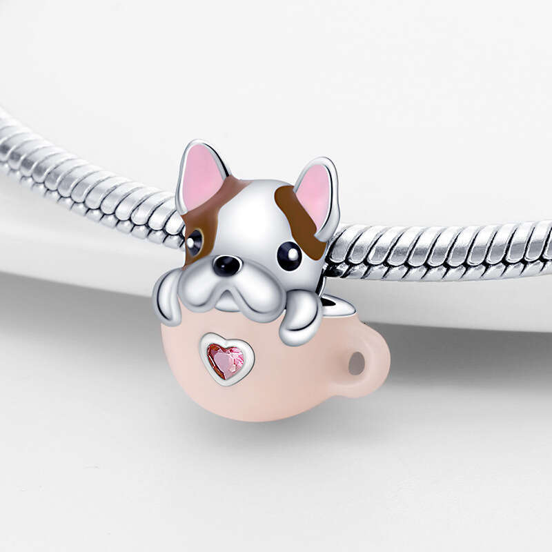 New 925 Sterling Silver Charm Cup Cute Dog Beads Fit Charms Silver 925 Original Bracelet DIY Jewelry Making For women Gifts
