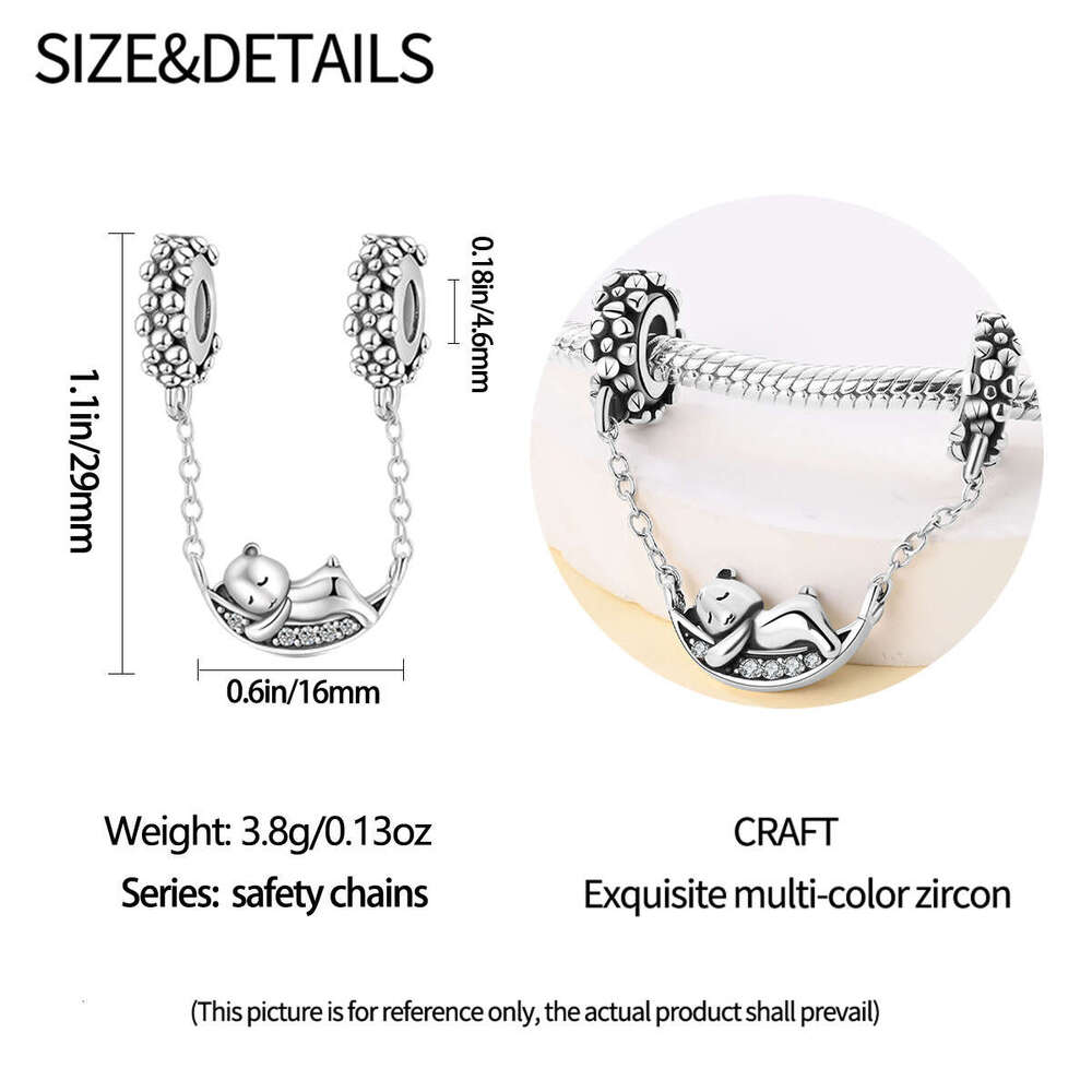 New 925 Sterling Silver Charm Moonlight Bear Clip Beads Fit Charms Silver 925 Original Bracelet DIY Jewelry Making For women Gifts