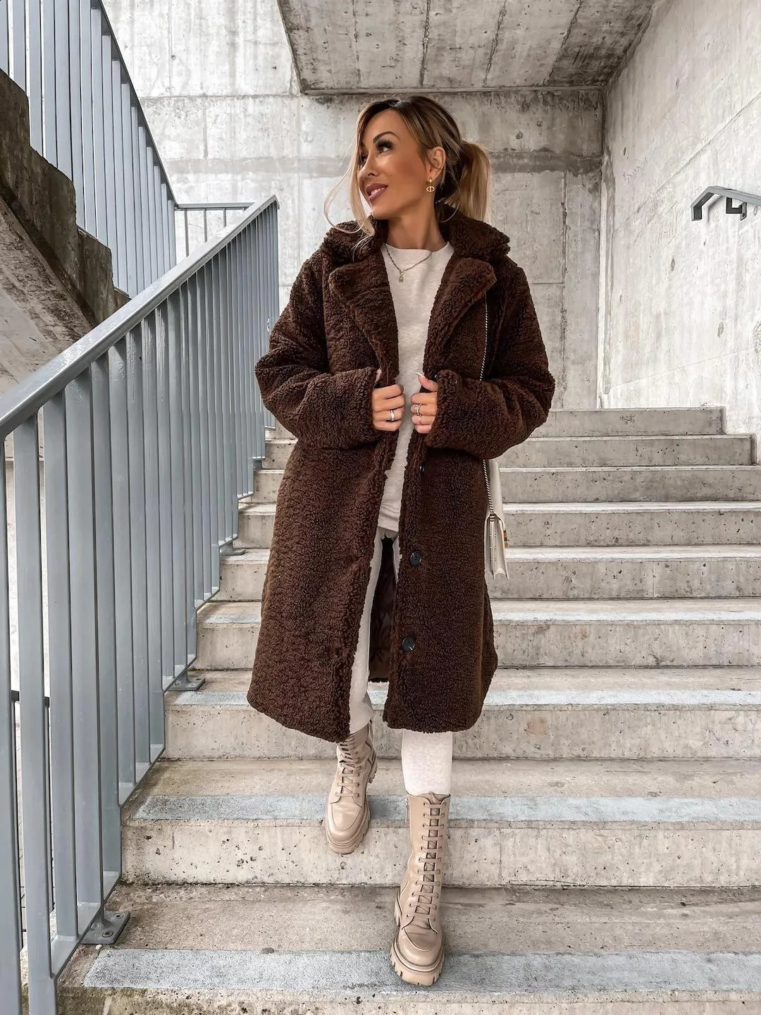 Jocoo Jolee Women Faux Fur Long Coat Warm Autumn Winter Teddy Female Casual Coat Oversized Soft Fluffy Fleece Jackets Overcoat 240911