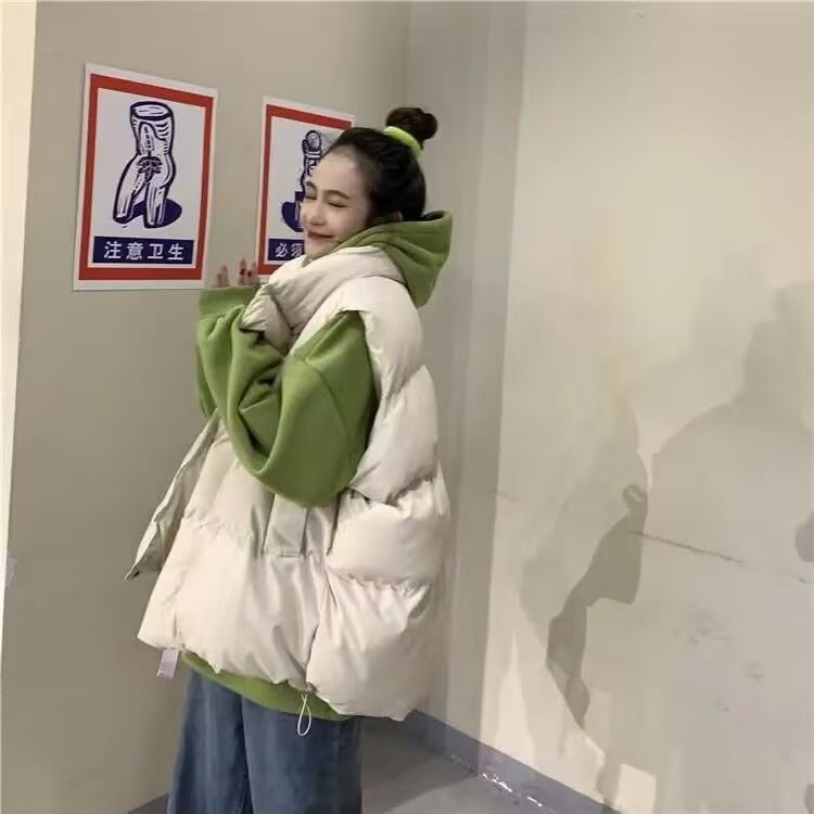 Cotton-padded clothes cotton-padded jacket women's explosive vest milk cashmere niche design gentle wind tank top sleeveless coat.