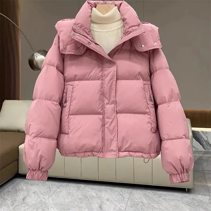 Women Parkas 2024 Korean Winter Jacket Casual Loose Down Coat Oversize Hooded Warm Soft Cotton Puffer Snow Wear Jackets 240914