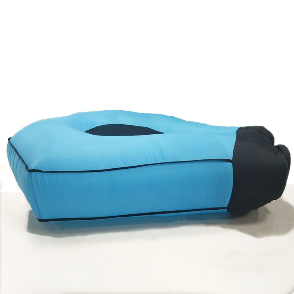 Outdoor Patio Furniture Double Inflatable Couch Garden Sofa Portable Lazy Air Pad Sleeping Bag Bed With Sunshade