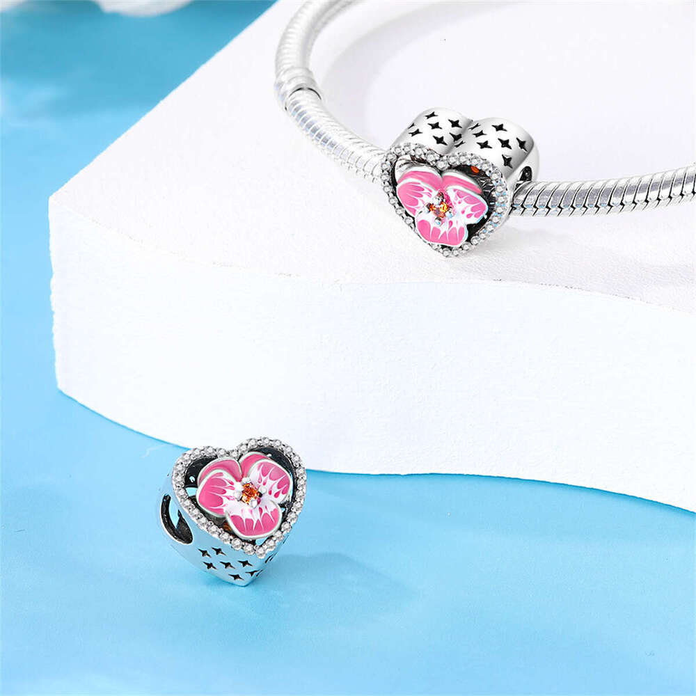 New 925 Sterling Silver Charm Cute pet butterfly flower heart shape pendants Fit Charms Silver 925 Original Bracelet DIY Jewelry Making For women Gift