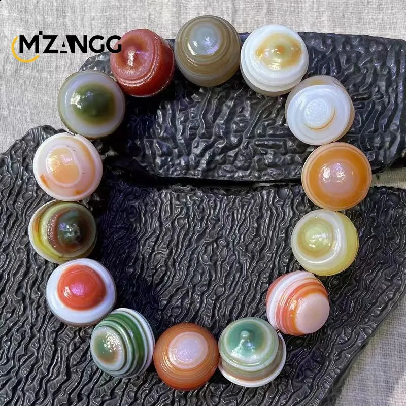 Natural Silk Agate Alxa Stone Hand Pattern Agate Raw Stone Bracelet Fashion Atmosphere for Men and Women Jewelry Holiday Gifts 240914
