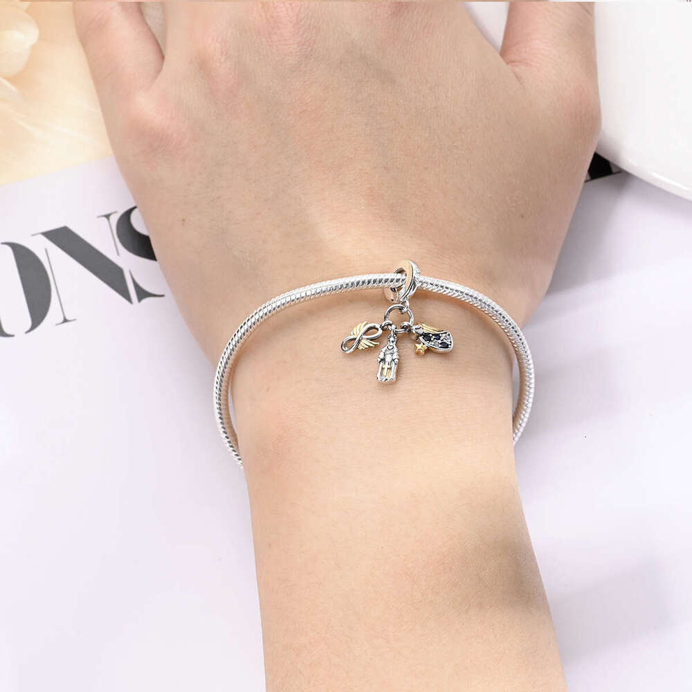 New 925 Sterling Silver Charm Religious Belief Series Angel pendant Fit Charms Silver 925 Original Bracelet DIY Jewelry Making For women Gifts