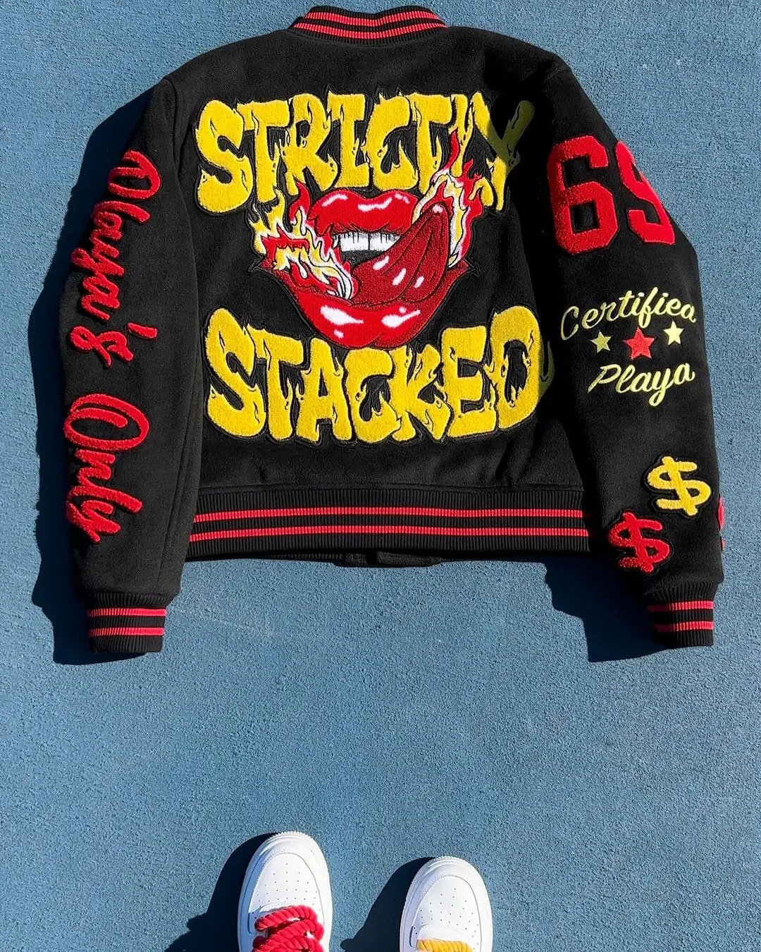 American Retro Letter Flocking Embroidery Jacket And Coat Men Y2K Street Hip Hop Baseball Uniform Couple Casual Top 240911