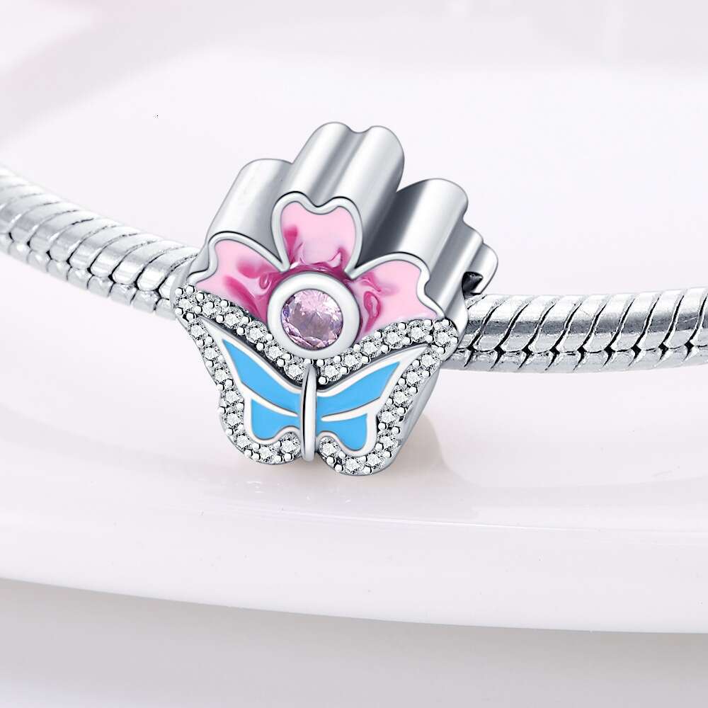 New 925 Sterling Silver Charm Cute pet butterfly flower heart shape beads Fit Charms Silver 925 Original Bracelet DIY Jewelry Making For women Gifts