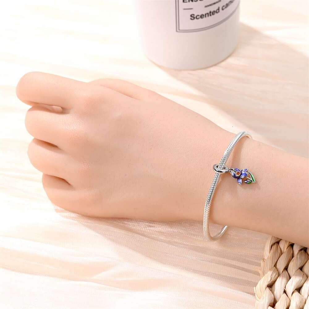 New 925 Sterling Silver Charm Iris pendant Fit Charms Silver 925 Original Bracelet DIY Jewelry Making For women Gifts