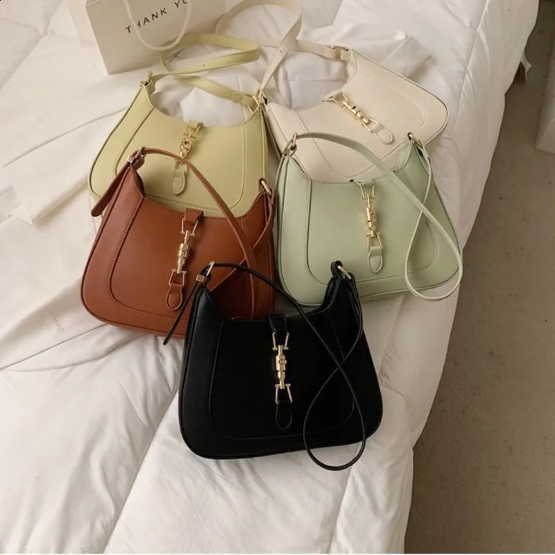 High Quality Shoulder Bag Women Fashion PU Leather Handbag Lady Solid Color Simple Casual Black Crossbody Bags 240913