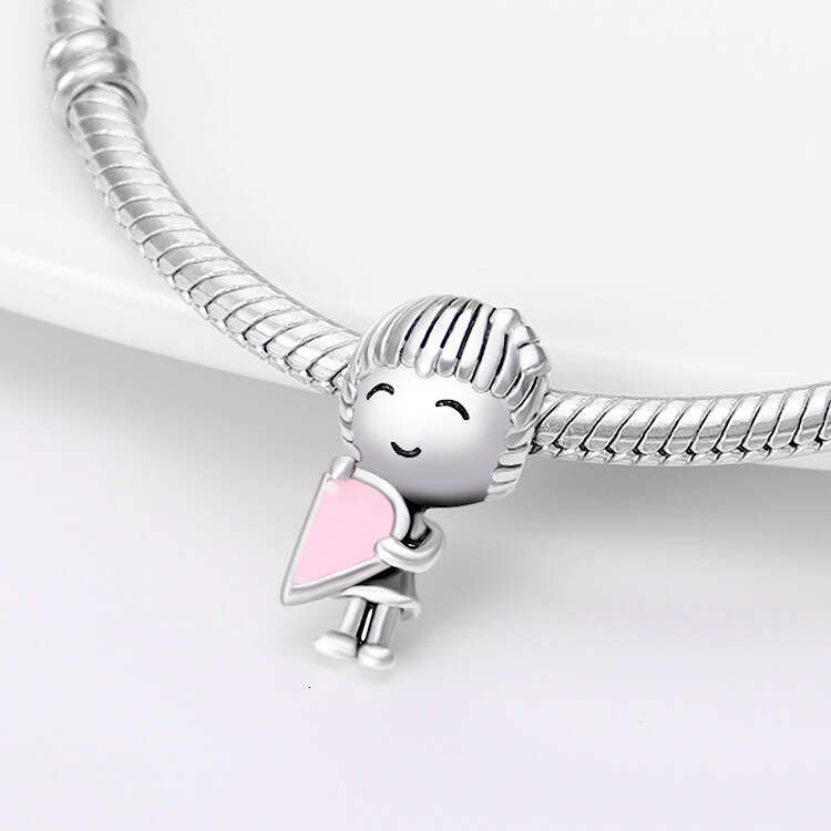 New 925 Sterling Silver Charm Love Boy and Girl heart Beads Fit Charms Silver 925 Original Bracelet DIY Jewelry Making For women Gifts