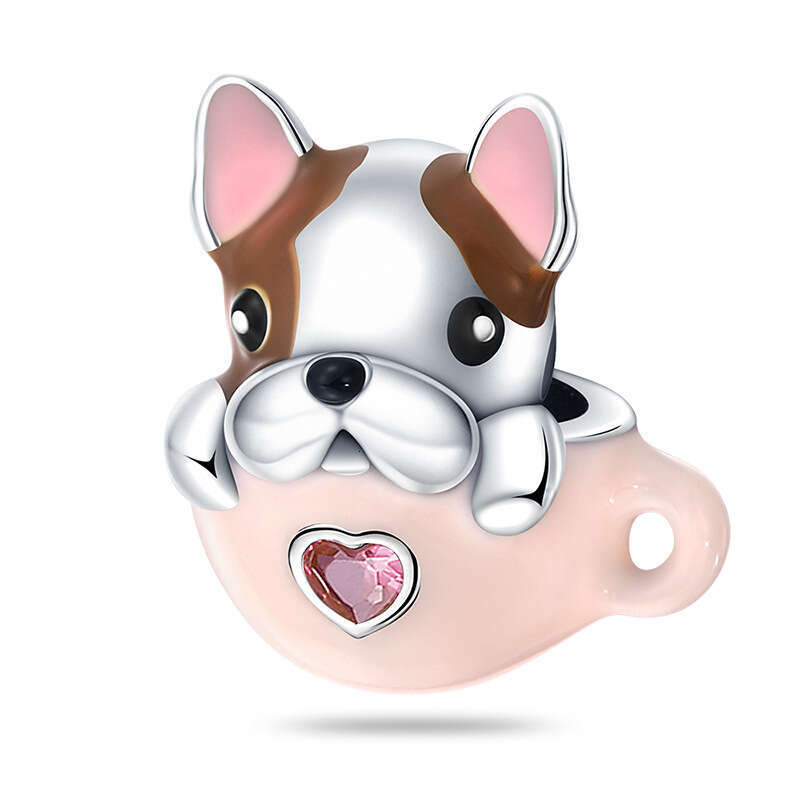 New 925 Sterling Silver Charm Cup Cute Dog Beads Fit Charms Silver 925 Original Bracelet DIY Jewelry Making For women Gifts