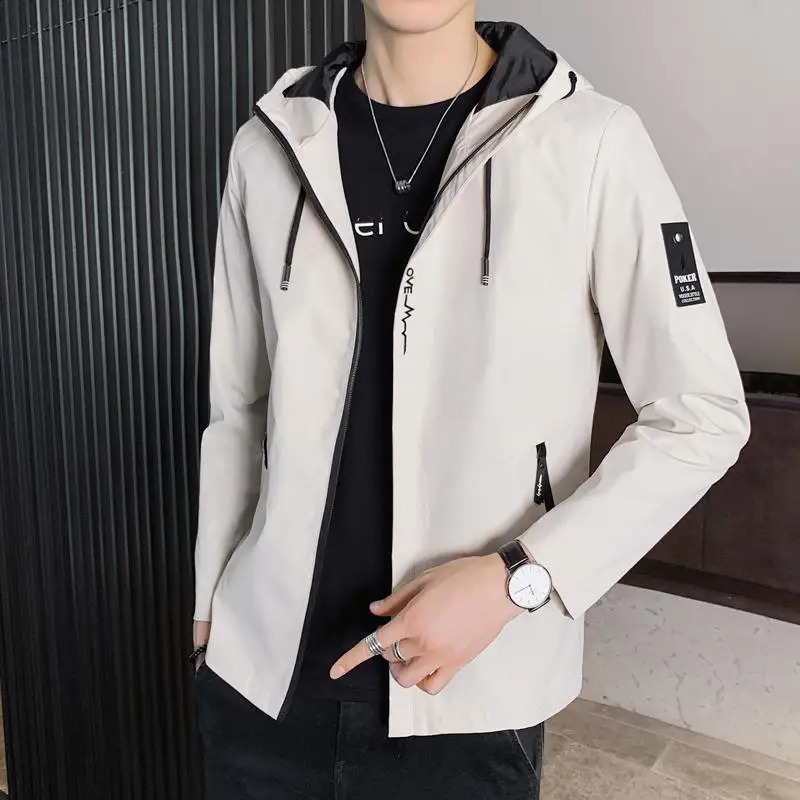 Casual Mens Hooded Bomber Jacket Windbreaker Coat Autumn Outwear 240911