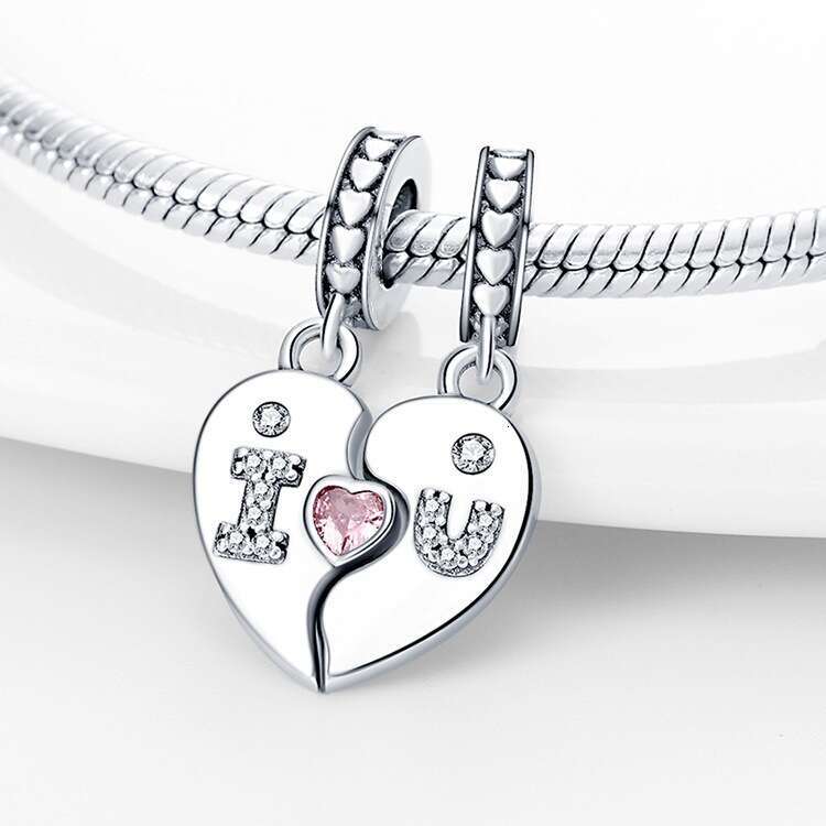 New 925 Sterling Silver Charm Heart shaped love pendant Fit Charms Silver 925 Original Bracelet DIY Jewelry Making For women Gifts