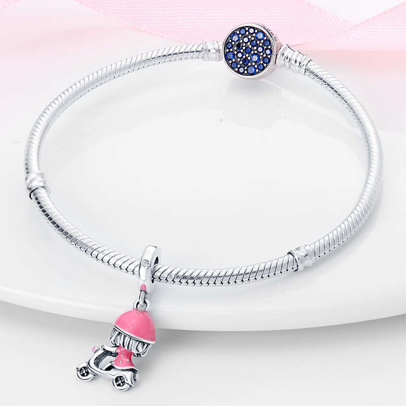 New 925 Sterling Silver Charm Motorcycle and Girl Pendant Accessories Fit Charms Silver 925 Original Bracelet DIY Jewelry Making For women Gifts