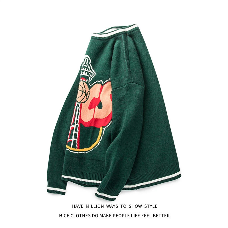 Autumn Winter Letter Graphic High Streetwear Men Sweater Shirt Unisex Couple Women Sweatshirt Pullover Casual Hip Hop Baseball 240911