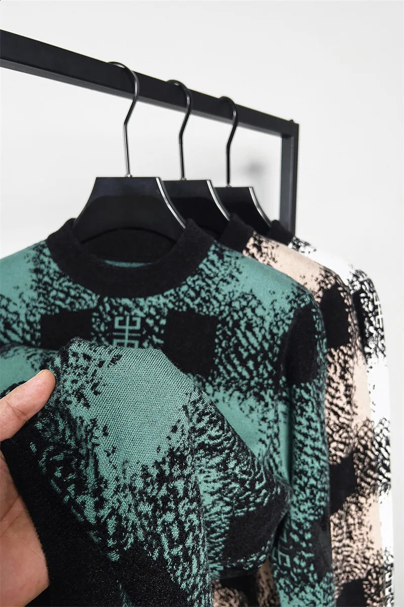 HighEnd Quality Mens Knitted Pullover Autumn Winter Exquisite Embroidered Sweater Japanese Fashion Street Warm Clothing 240907