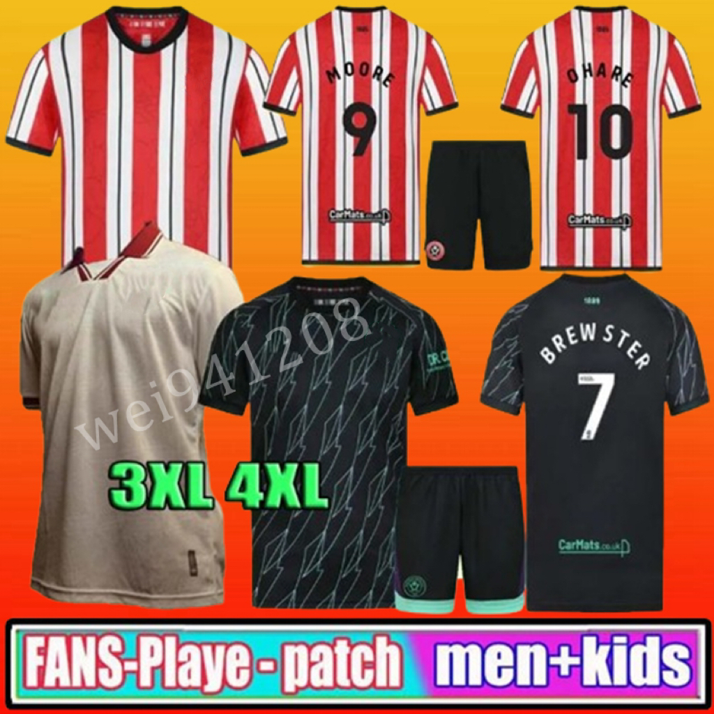 24 25 Sheffield HOME United soccer jerseys away AHMEDHODZIC HAMER SOUZA DAVIES BOGLE BREWSTER MCBURNIE SHARP NDIAYE TRAORE Football Shirt Adult suit kids