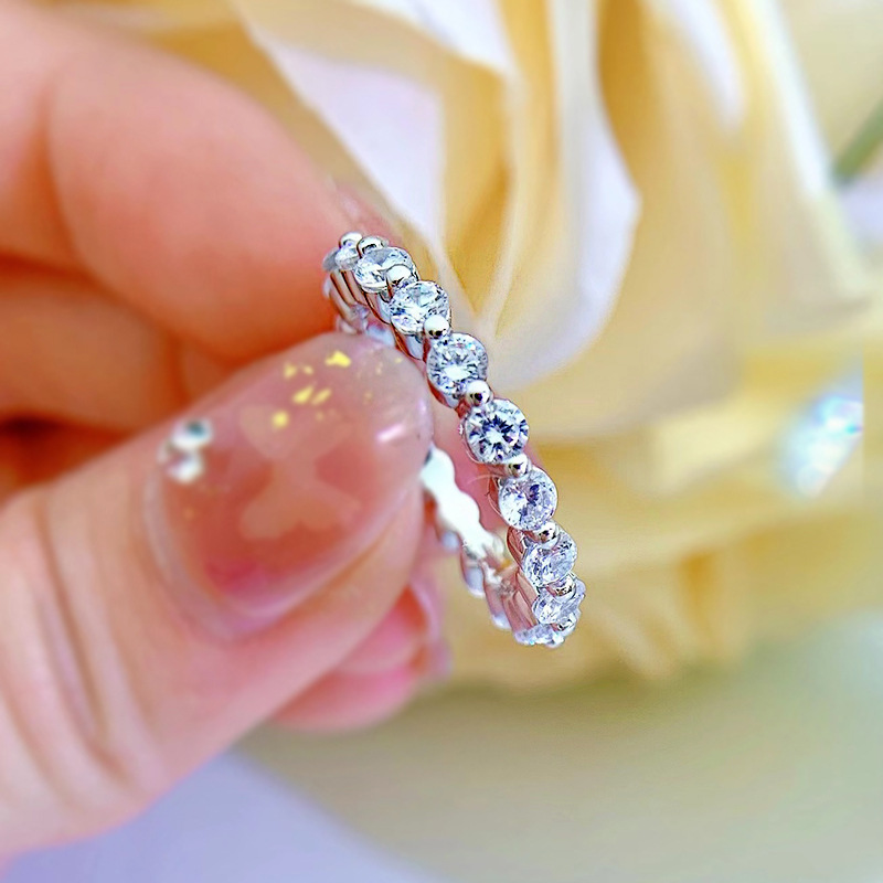 2025 Ins Top Sell Eleant Weddin Rins Ladies Fashion Jewelry 925 Sterlin Silver Fill Round Designer Cut 5A Cubic Zircon CZ Diamond Party Women Enaement
