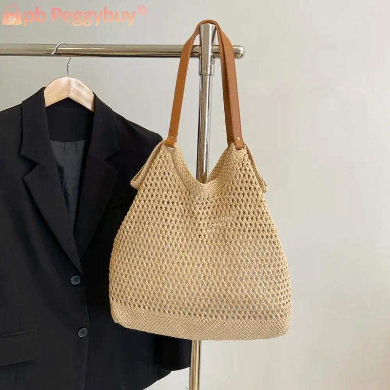 2025 NEW Totes Women Knitted Large Capacity Crochet Shoulder Woven Hobo Solid Color Fashion Handbags Outdoor Travel zhanyishengli