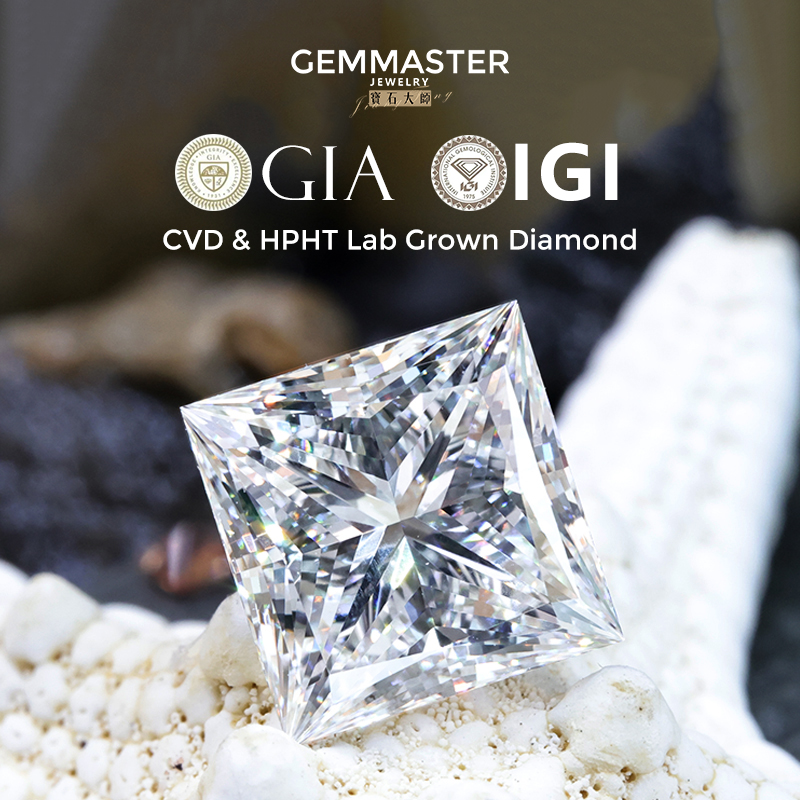 HPHT CVD Lab Diamond Princess Cut 1ct 2ct 3ct 5ct loose Diamonds VVS Custom Sieraden IGI GIA certificaat Lab Grown Diamonds