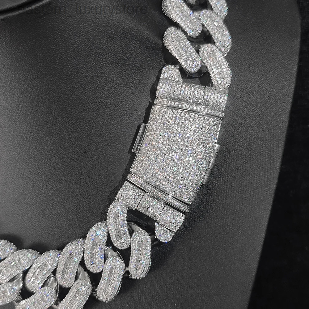Hip Hop Jewelry 29mm Rectangle Zircon Diamond Chain Link Cuban Necklace Men Iced Out Bling CZ Cuban Chain