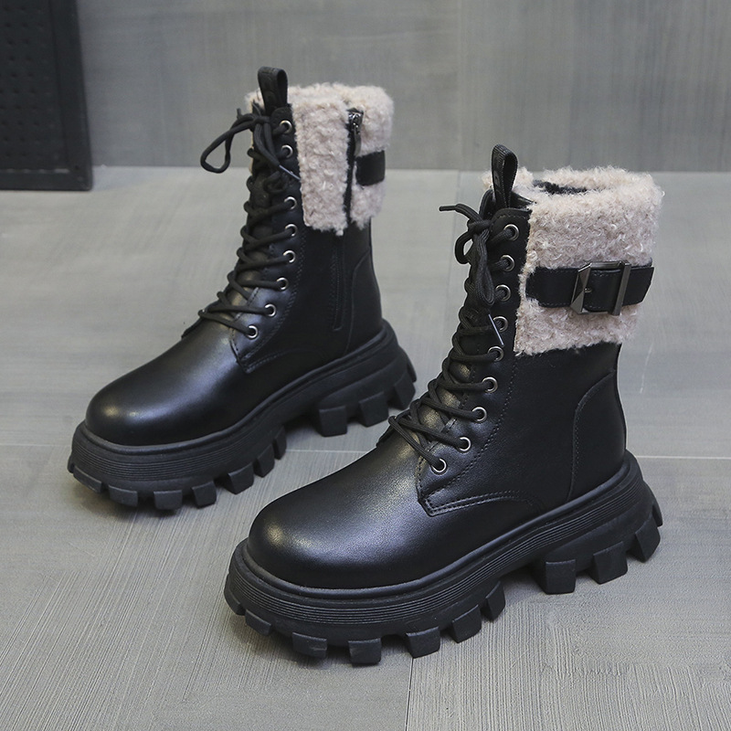 2024 new autumn and winter veet thickened Martin thick soled short boots