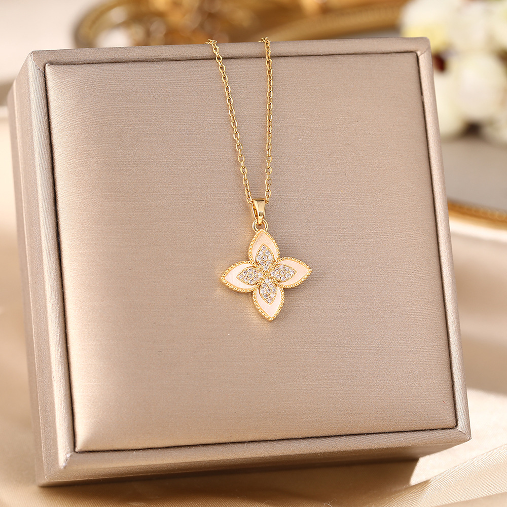 Clover necklace For Women Luxury Designer jewelry 4/ Leaf necklace 18k Gold Silver Plate Agate Diamond Fashion Charm Chain Wedding Gift Party Good Qua