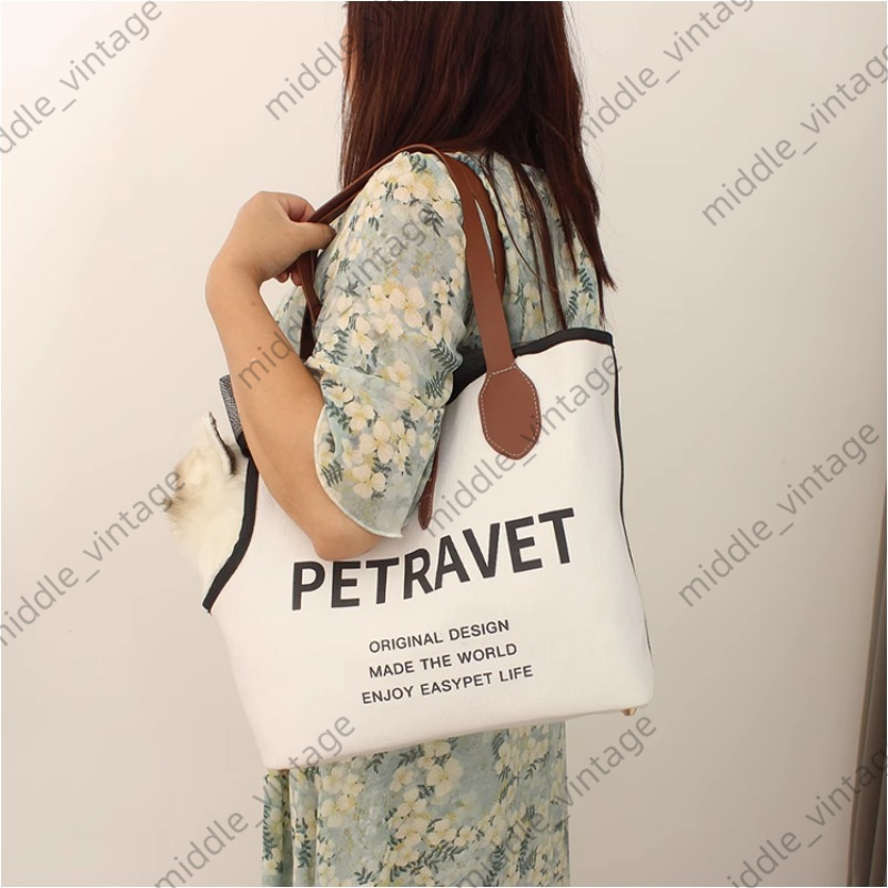 Canvas One-shoulder Cat & Dog Bag - Portable Pet Outing Carrier For Animal Travel Storage