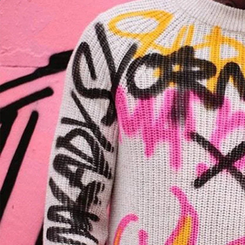 Hip Hop Knitted Vintage Streetwear Couple Tops Winter Goth Casual O-Neck Pullover Sweaters Men Women Harajuku Unisex Y2K Clothe 240912