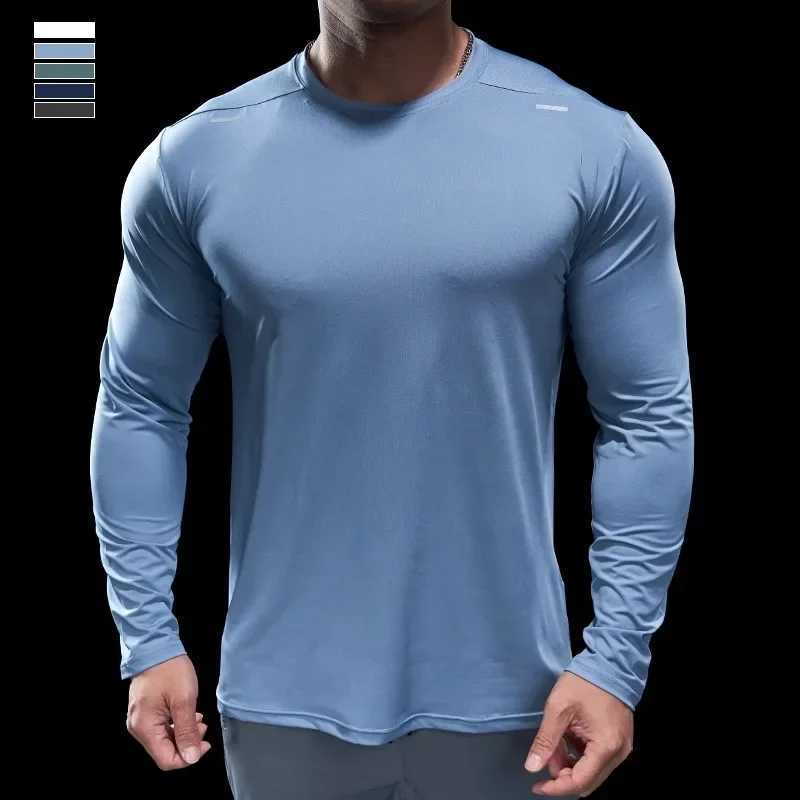 Mens Sports official-website Gym Fitness Clothes Special Casual Thin Slim Quick-drying Long-sleeved T-shirt Running Mens Style Z240918
