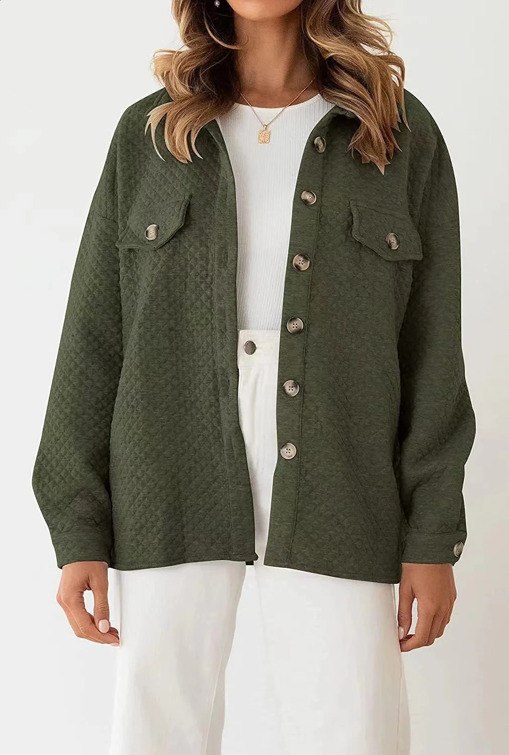 2024 Womens Autumn Winter Polo Collar Long Sleeve Jacket Loose Comfortable Versatile Elegant Fashion Tops 240911