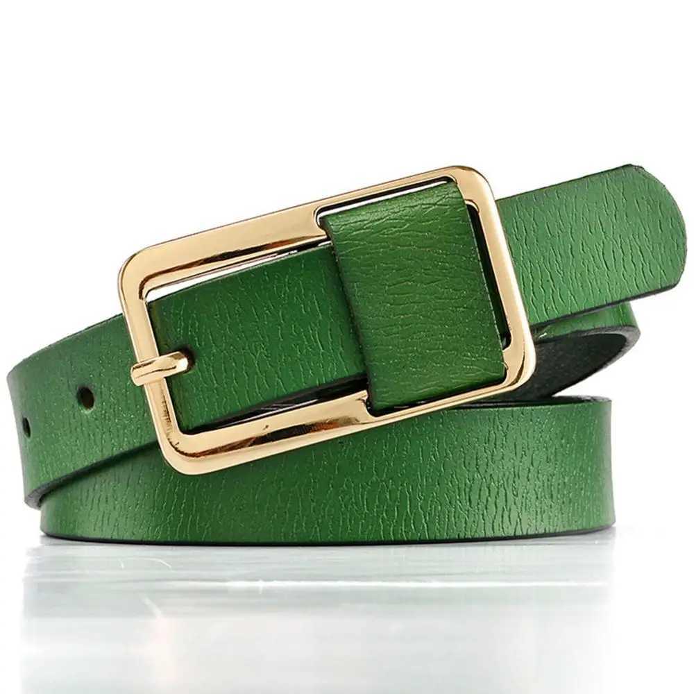 Belts Fashionable and personalized green belt simple narrow belt decorative leather belt womens accessories FCO143 J240913