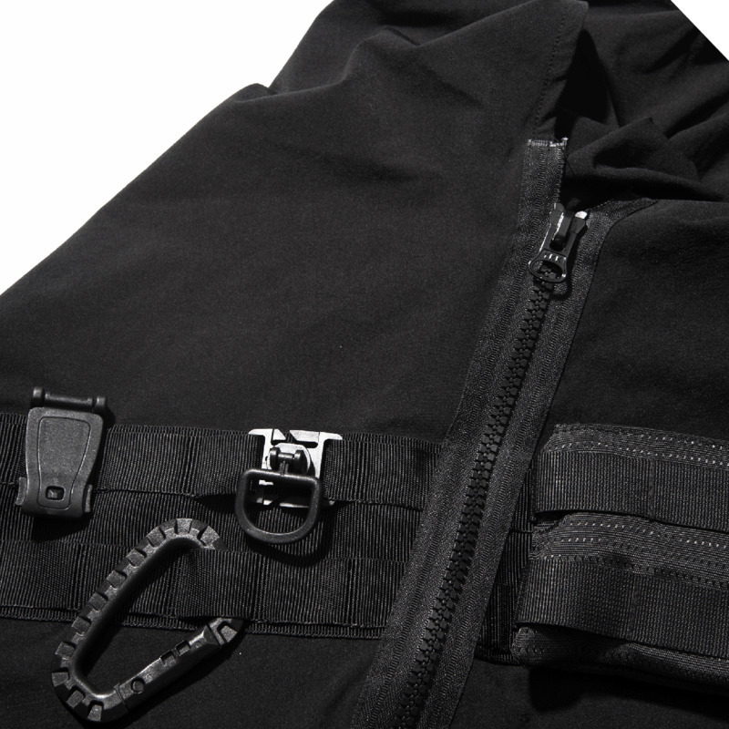 HH Spring Autumn Men's Tide Punk Tactical Zipper Outdoor Windproof Shawl Techwear Coat Trend Cape Chic Dark Windbreaker Hk2276