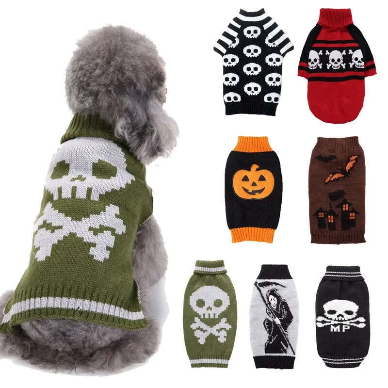 Halloween Small Winter Dog Sweaters Large Costume Puppy Supplies Sweater Skulls Clothes Pet Coat Jacket Xxsxxl New