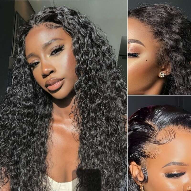 Sophianna 13X4 Short Curly Human Hair Bob Wigs 13X6 Lace Frontal Wig Deep Wave For Women Natural Black Color