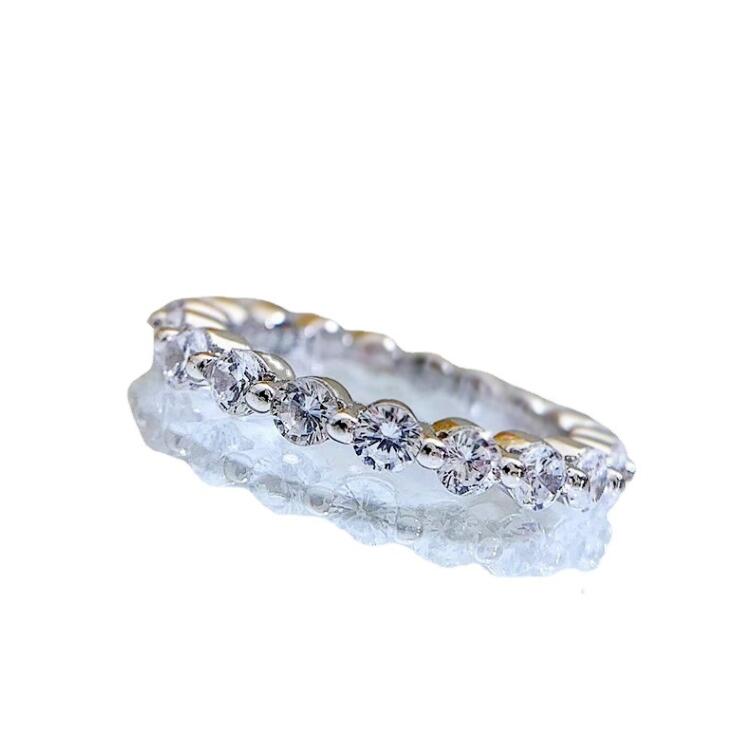 2025 Ins Top Sell Eleant Weddin Rins Ladies Fashion Jewelry 925 Sterlin Silver Fill Round Designer Cut 5A Cubic Zircon CZ Diamond Party Women Enaement