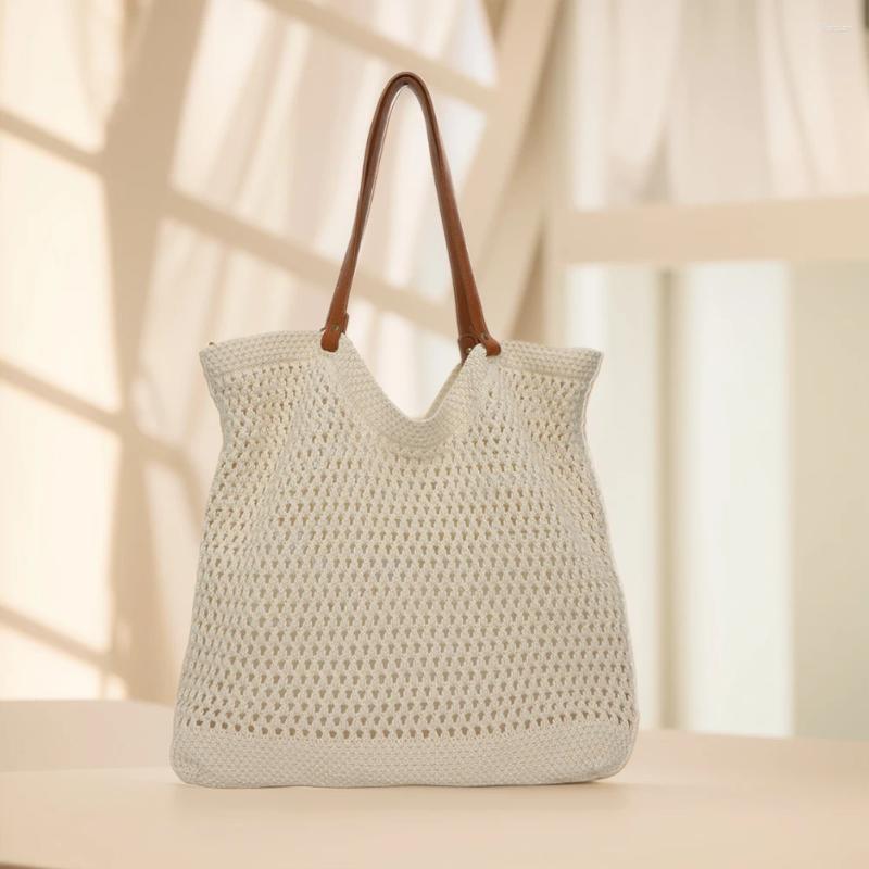 2025 NEW Totes Women Knitted Large Capacity Crochet Shoulder Woven Hobo Solid Color Fashion Handbags Outdoor Travel zhanyishengli