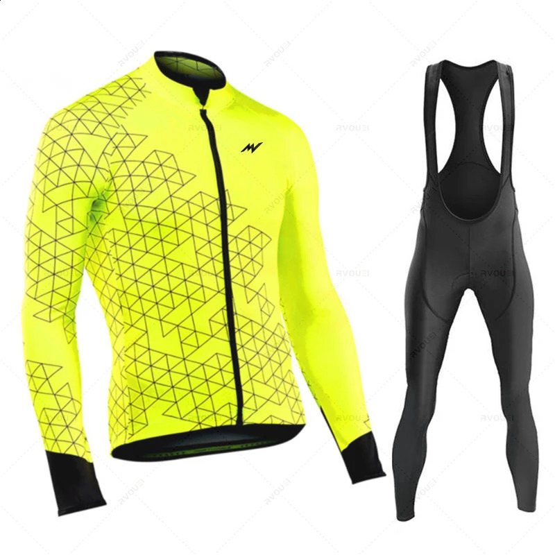 Morvelo Autumn Cycling Jersey Sets Long Sleeves Bicycle Clothing MTB Maillot Ropa Ciclismo Mountain Bike Uniform Bib Tights 240906