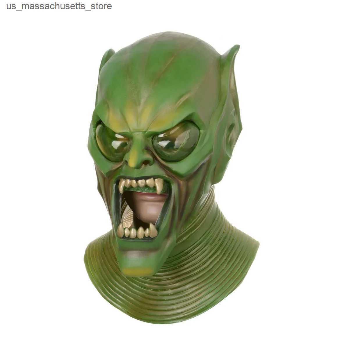 Halloween Toys Green Goblin Duivel Volgelaatsmasker Latex Maskers Halloween Cosplay Party Monster Kostuum Props Scary Demon Kids Face Maks CosL240910