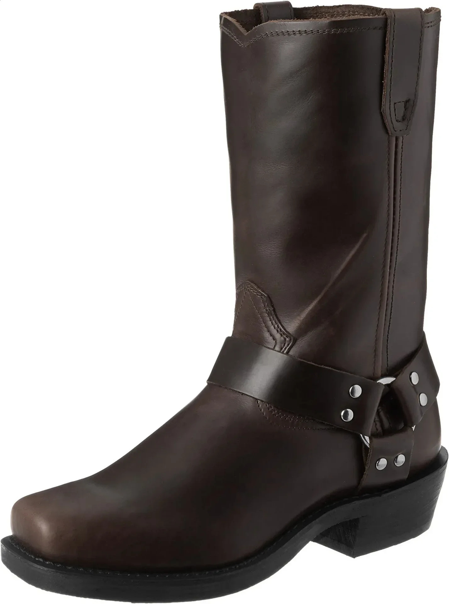 Retro cowboy boots mens mid to small leg western Pu leather skate boots mens winter knight boots 240919