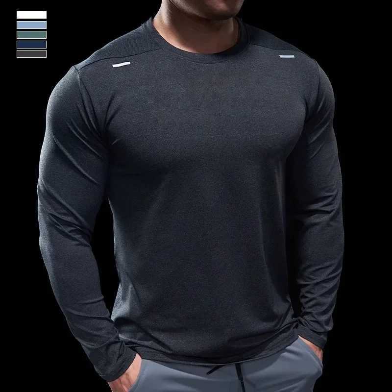 Mens Sports official-website Gym Fitness Clothes Special Casual Thin Slim Quick-drying Long-sleeved T-shirt Running Mens Style Z240918