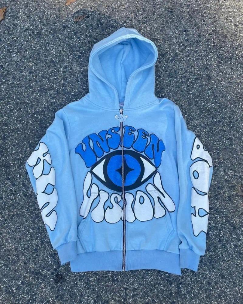 Men's Hoodies Zip Up Hoodie Harajuku Retro Style Streetwear Fashion Versatile Pattern Printing Men Women Clothes Casual Sweatshirt Coat