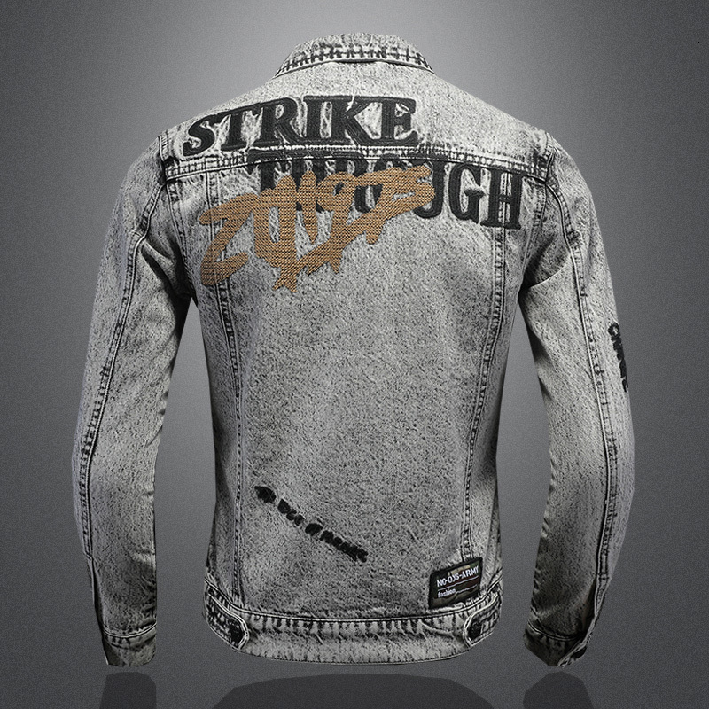 High Quality 2024 New Fashion Everything With European And American Handsome Jacket Snowflake Wash Denim Coat Letters M-5Xl