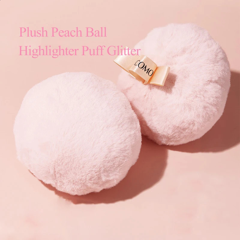 Peach Ball Highlighter Puff Powder high coverage Glitter Shimmering Face Body Foundation Sponge Ball Plush Makeup Cosmetic Tool 240914