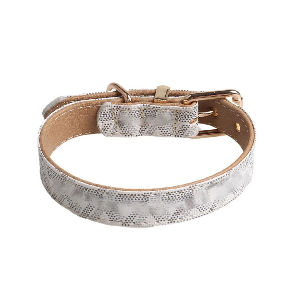 Pet accessories printed personalized retro PU leather dog collar with metal buckle cute leash set all year round 240913