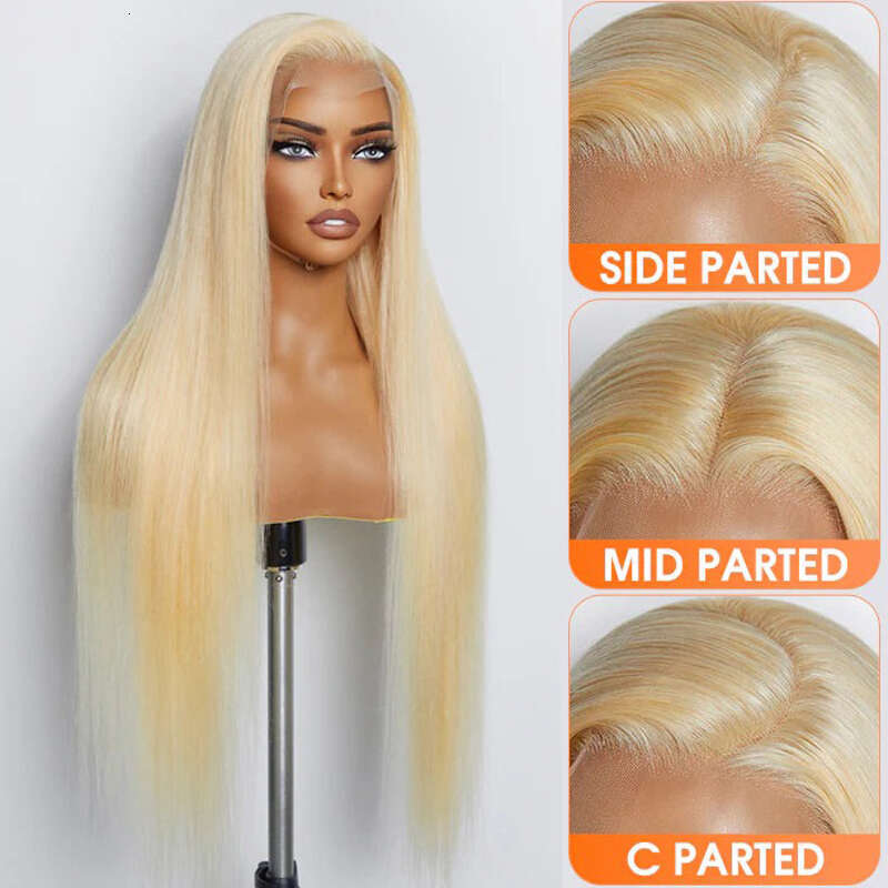 Blonde Frontal Human Hair 613 HD Transparent Bone Straight 13X4 Brazilian Remy Lace Front Wig For Women