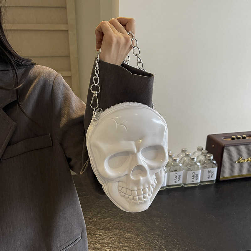Halloween Personalized Skull Fashion Shoulder Bag for Women 2024 New Women s Versatile Chain Crossbody 240918