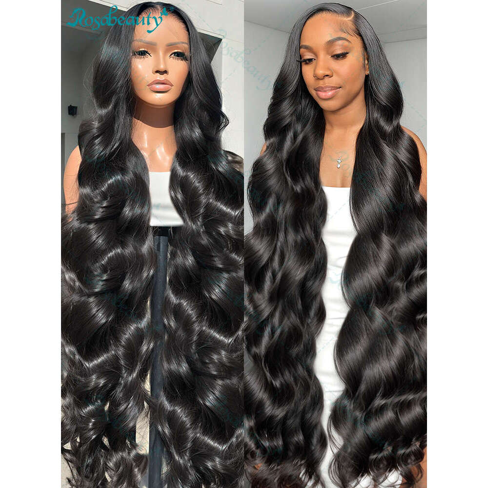 30 32 Inch Body Wave Transparent 13X6 Human Hair Wigs Natural Color 250 Density 13X4 Lace Frontal Wig For Women
